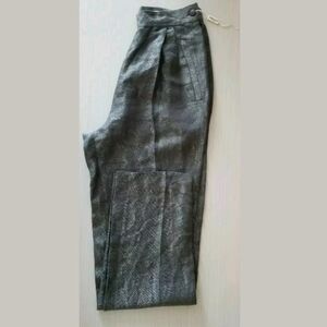Italian Metalic Linen sheer Trousers Pants Hight waist pants Size 27